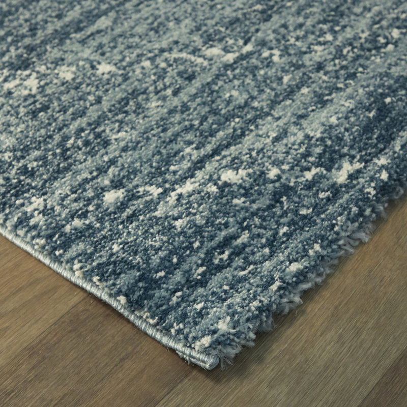 Mercury Row® Beveridge Performance Blue Rug & Reviews Wayfair